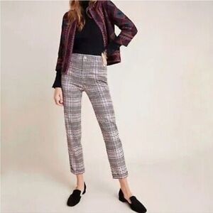ANTHROPOLOGIE malcolm plaid tapered trouser pants dark academia menswear size 10